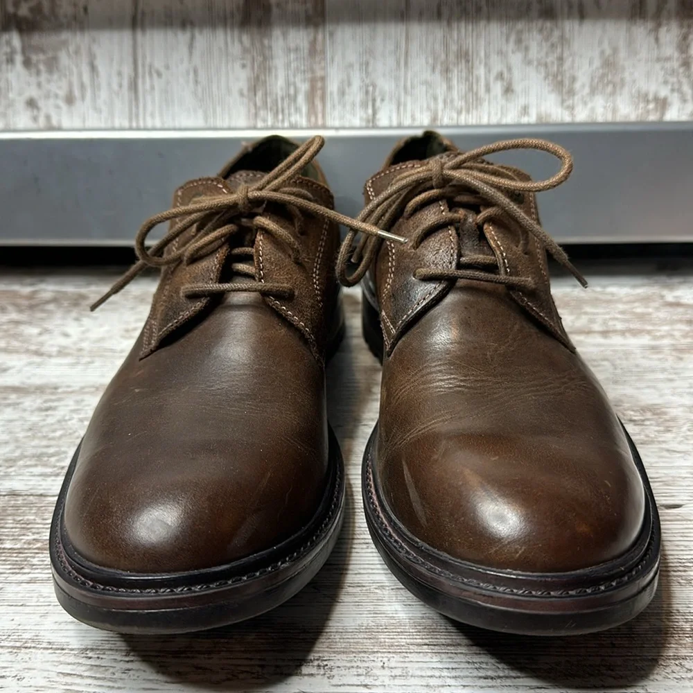 JOSEF SEIBEL MEN’S OSCAR 05-CASTAGNE Size 10/EU 43 Brown Leather Lace Up Oxfords